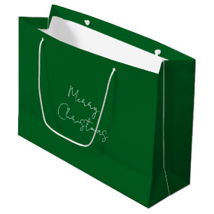 Frohe Weihnachten Grün weiß Custom farbenfroh hell Große Geschenktüte