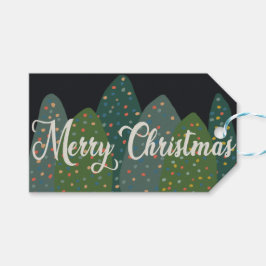 Frohe Weihnachten Grünbäume Geschenkanhänger