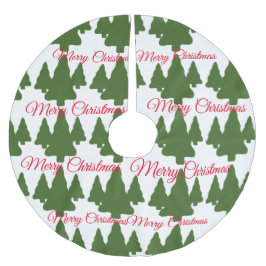 Frohe Weihnachten Grünbäume Polyester Weihnachtsbaumdecke