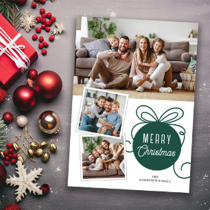 Frohe Weihnachten Grüne Bäume Ornament 3 Fotos