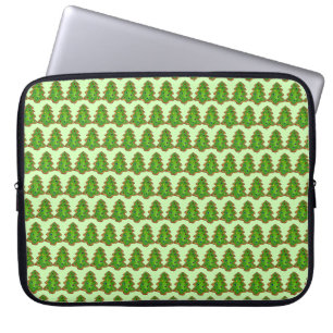 Frohe Weihnachten Grüne Bäume Zucker Kochreise Laptopschutzhülle