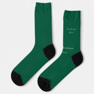 Frohe Weihnachten grüne einfache Solo-Hintergrund Socken
