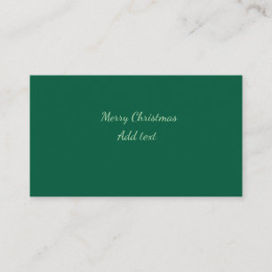 Frohe Weihnachten grüne einfache Solo Hintergrund Visitenkarte