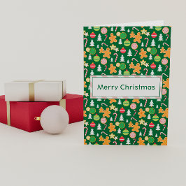 Frohe Weihnachten Grüne Feiertage Themendesign Kar