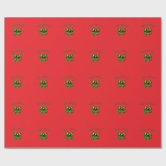 Frohe Weihnachten Grüne Schleife Festtagsverpackun Geschenkpapier