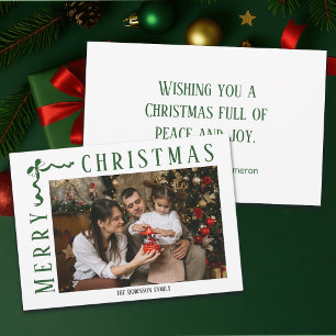 Frohe Weihnachten Grüne Schleife Foto Familienname