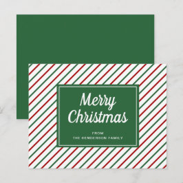 Frohe Weihnachten Grüne Streifen Postkarte