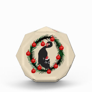 Frohe Weihnachten, Grüne Twigs Cat Fotoblock
