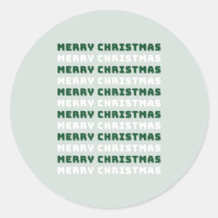 Frohe Weihnachten, grüne Weihnachtskunst, Urlaub Runder Aufkleber