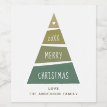 Frohe Weihnachten. Grüner geometrischer Urlaubbaum