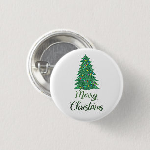 Frohe Weihnachten - grüner Glitzer Button