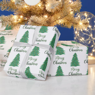 Frohe Weihnachten - grüner Glitzer Geschenkpapier