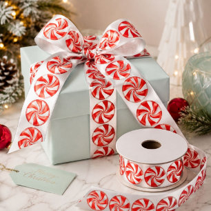 Frohe Weihnachten Grüner Minz-Schleifen-Pfeffermin Satinband