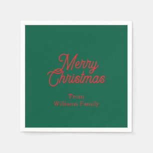 Frohe Weihnachten Grüner Schriftzug Feiertag Serviette
