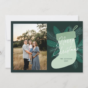 Frohe Weihnachten Grüner Strumpf