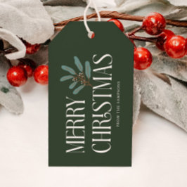 Frohe Weihnachten Grüner Urlaub botanisch Geschenkanhänger