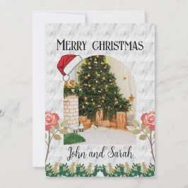 Frohe Weihnachten Grünpflanzen Foliage Bogen Foto 