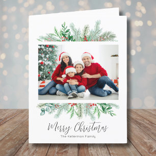 Frohe Weihnachten Grünpflanzen Traditionelles Foto