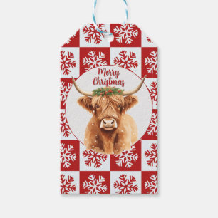 Frohe Weihnachten Grünzeug Highland Miniaturkuh Geschenkanhänger