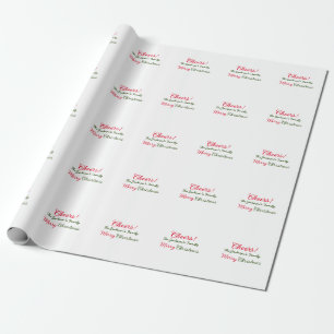 Frohe Weihnachten Grüße Familienname Text Foto hin Geschenkpapier