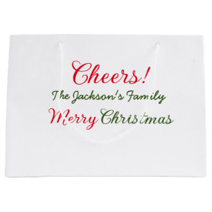 Frohe Weihnachten Grüße Familienname Text Foto hin Große Geschenktüte