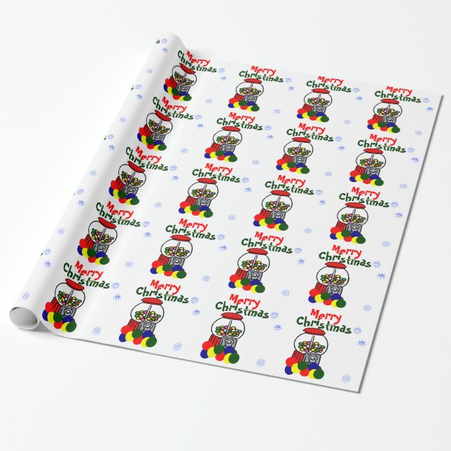 Frohe Weihnachten Gumballs Geschenkpapier (Ungerollt)
