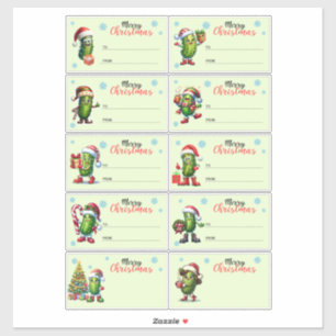 Frohe Weihnachten Gurke Geschenk Tag Aufkleber Bog