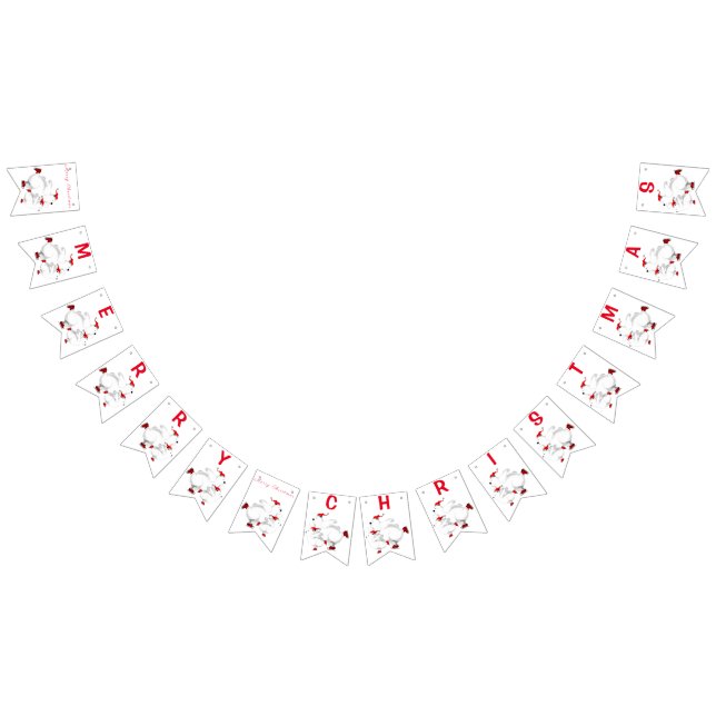 Frohe Weihnachten - Gute Weihnachtsbärenfamilie Wimpelkette (Alle)