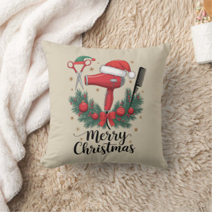 Frohe Weihnachten Hairstylist Friseur Xmas Haare Kissen