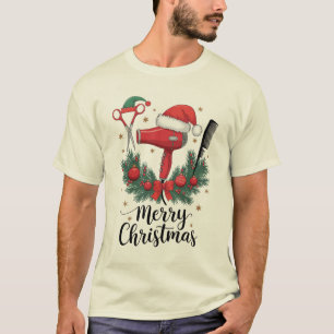Frohe Weihnachten Hairstylist Friseur Xmas Haare  T-Shirt