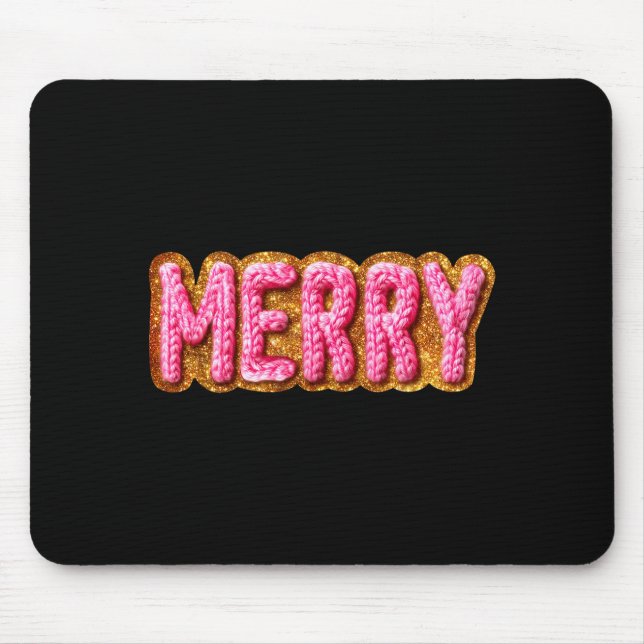 Frohe Weihnachten Häkeln Xmas Pyjama Cozy Holiday  Mousepad (Vorne)
