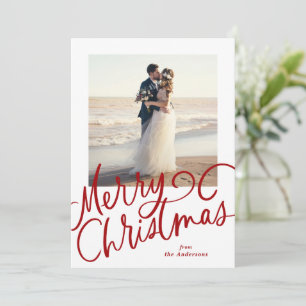 Frohe Weihnachten - Hand Lettered Holiday Card Einladung