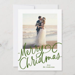 Frohe Weihnachten - Hand Lettered Holiday Card Einladung