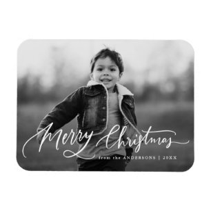 Frohe Weihnachten Handgeschriebene Schrift Overlay Magnet