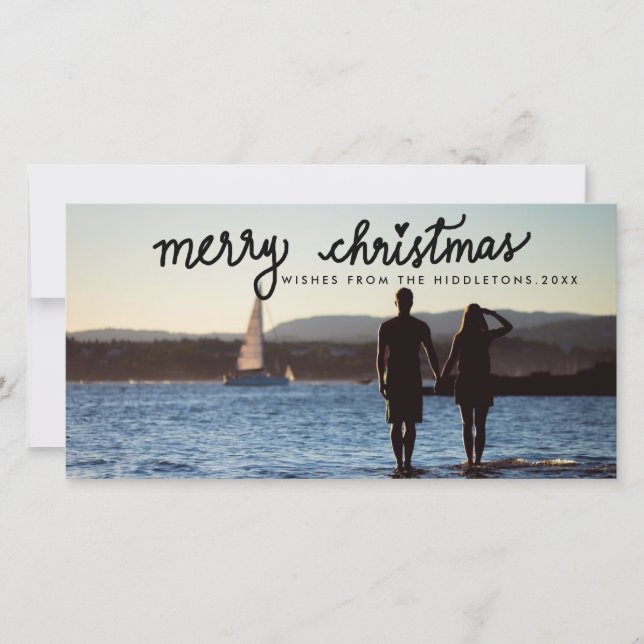 Frohe Weihnachten handgeschriebene Skripte Urlaub (Vorderseite)