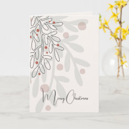 Frohe Weihnachten handgezeichnete Mistelzweig  Karte