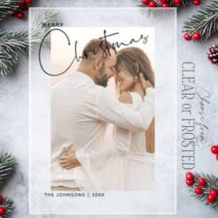 Frohe Weihnachten Handlettered 2 Foto First Xmas Acryleinladungen