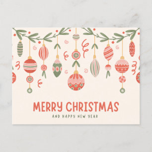 Frohe Weihnachten Handling Wasserfarben Ornamente