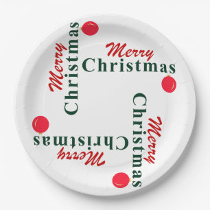 Frohe Weihnachten Hanging Ornament Classic Red Gre Pappteller