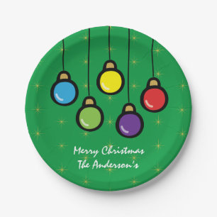 Frohe Weihnachten Hanging Ornaments Gold Stars Pappteller