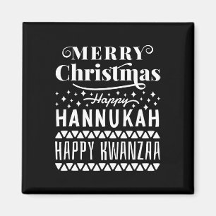 Frohe Weihnachten Happy Hanukkah Happy Kwanzaa 11 Magnet
