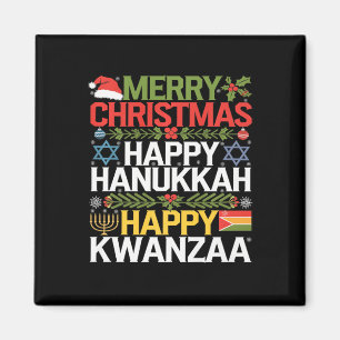 Frohe Weihnachten Happy Hanukkah Happy Kwanzaa 13 Magnet