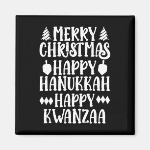 Frohe Weihnachten Happy Hanukkah Happy Kwanzaa 13 Magnet
