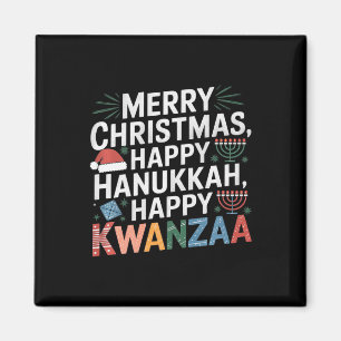 Frohe Weihnachten Happy Hanukkah Happy Kwanzaa 14 Magnet