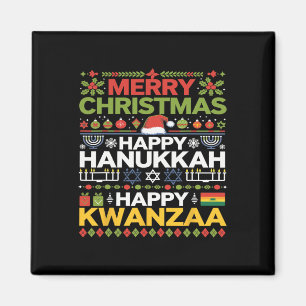 Frohe Weihnachten Happy Hanukkah Happy Kwanzaa 17 Magnet