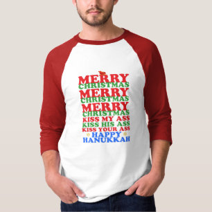 Frohe Weihnachten Happy Hanukkah T-Shirt