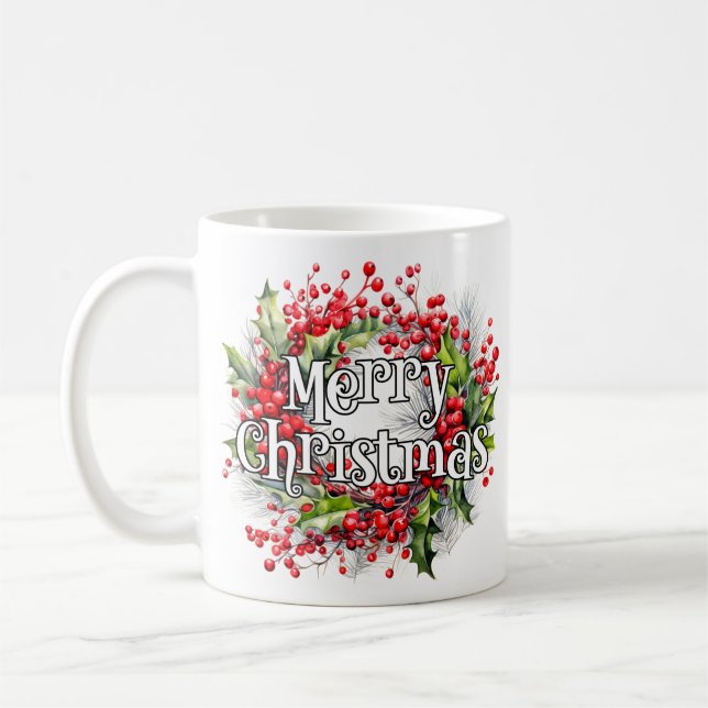 Frohe Weihnachten | Happy Holidays Kaffeetasse (Links)