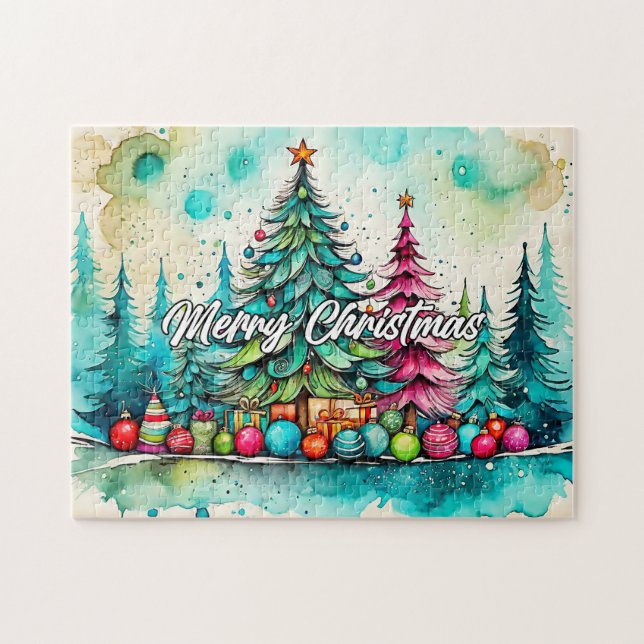 Frohe Weihnachten | Happy Holidays Puzzle (Horizontal)