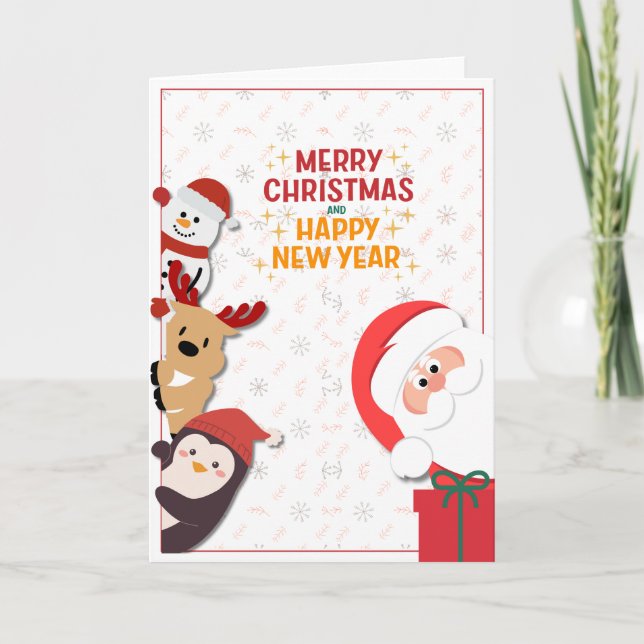 Frohe Weihnachten & Happy New Year Card mit Gesche Karte (Vorderseite)