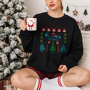 Frohe Weihnachten Hässliches Sweatshirt-Muster Url Sweatshirt